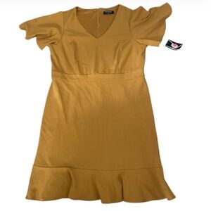 Kasper Sheath Flutter Sleeve Dress